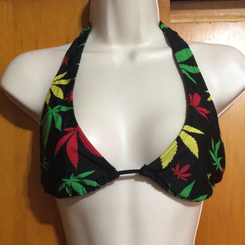 Rasta weed swim top